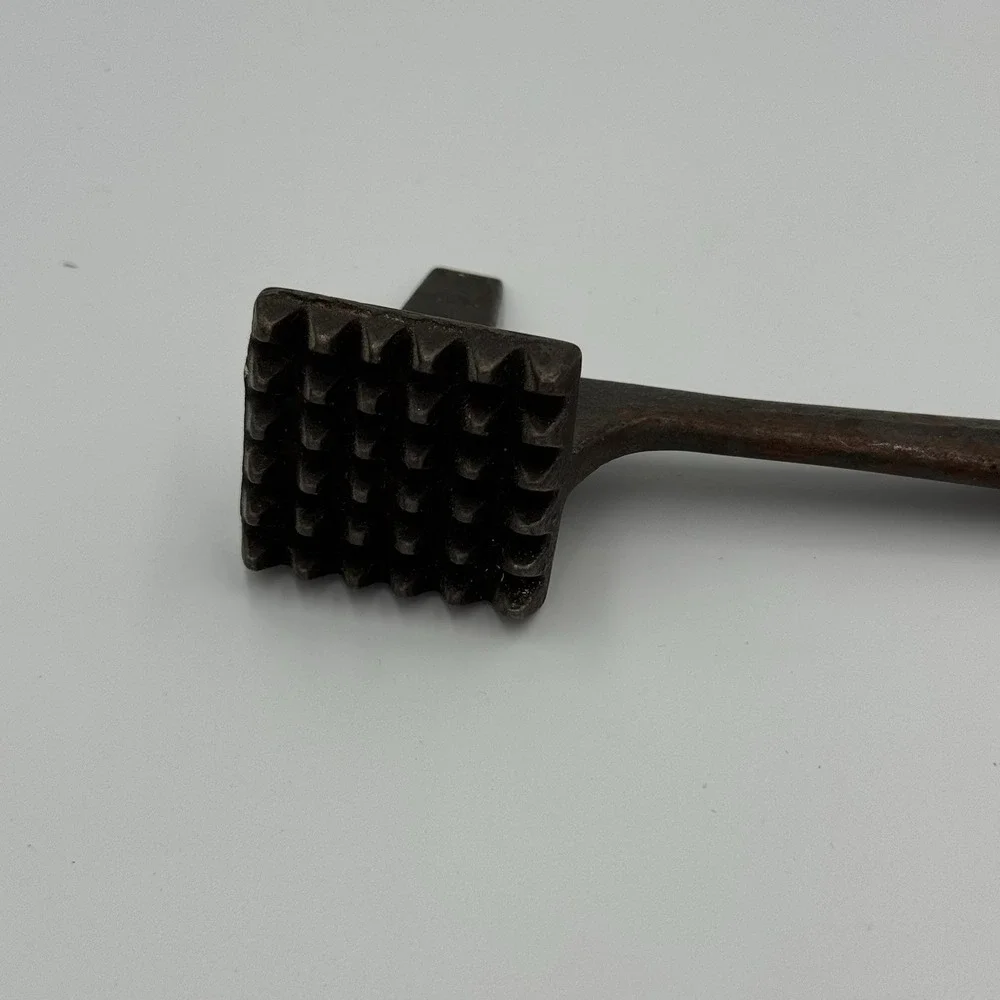 Vintage Primitive Kitchen Cast Iron Meat Tenderizer Ice Hammer 7.75